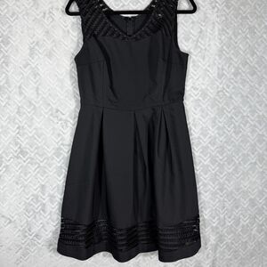 Cato Women's Black Back Zipper Sleeveless Skater Career Work Dress Size Medium